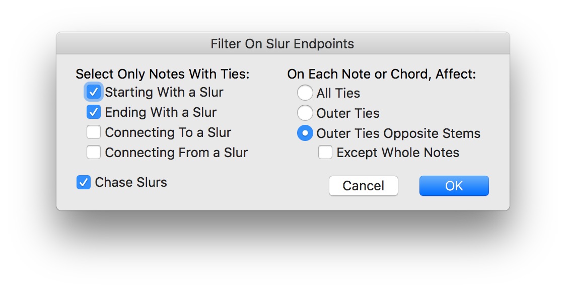 Filter On Slur Endpoints Options